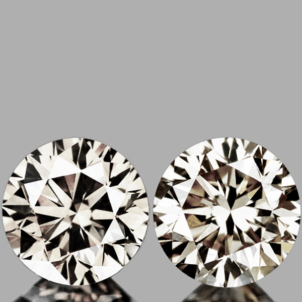 3.40 mm Round 2 pieces AAA Superb Luster Natural Very Light Champagne Diamond [VS]