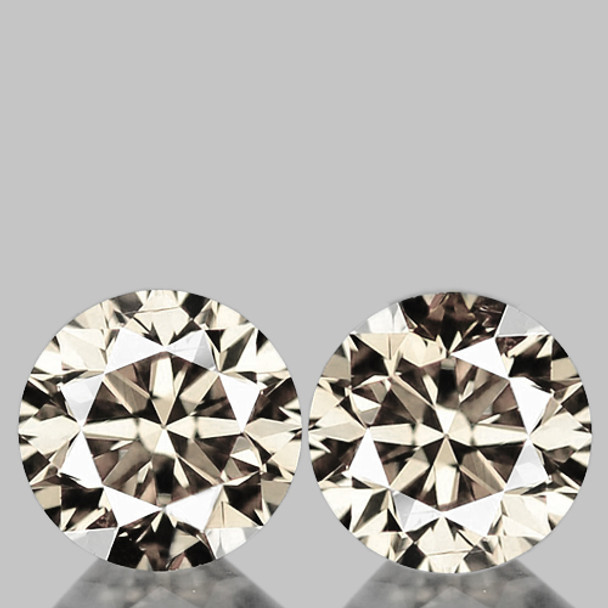 3.50 mm Round 2 pieces AAA Superb Luster Natural Very Light Champagne Diamond [VS]