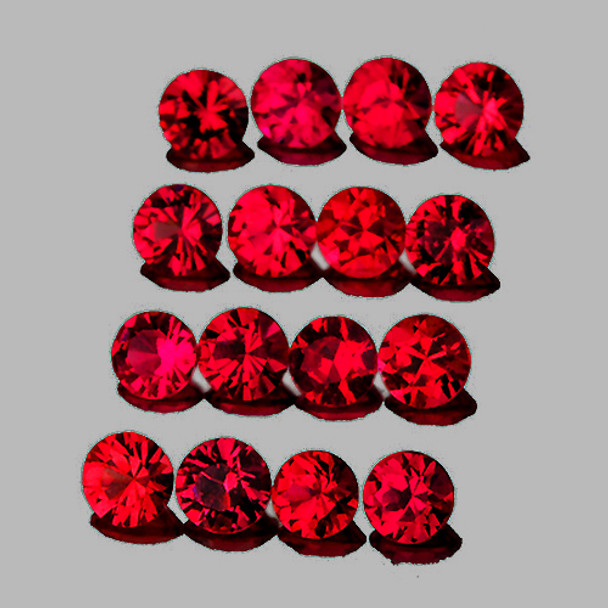 1.80 mm Round 35 pieces Machine Cut Natural AAA Red Mogok Spinel [Flawless-VVS]