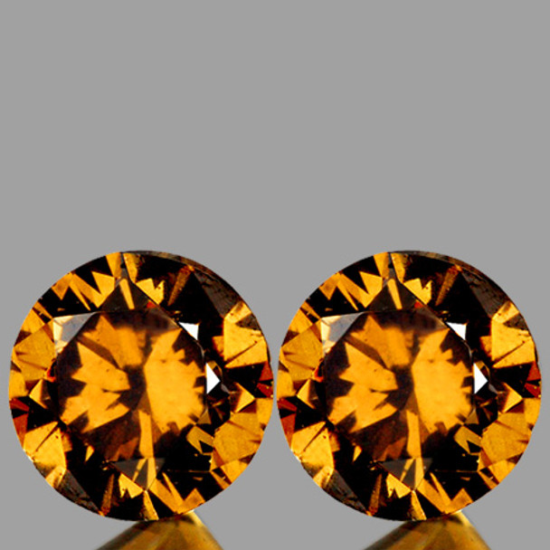 5.20 mm Round Diamond Cut 2 pcs Natural Imperial Golden Zircon [Flawless-VVS]-AAA Grade