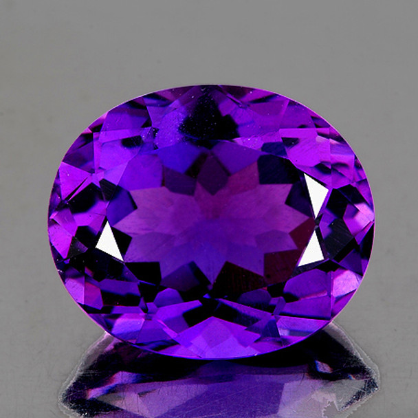 15x12.5 mm Oval 9.67cts AAA Brilliant Luster Natural Intense Purple Amethyst [Flawless-VVS]