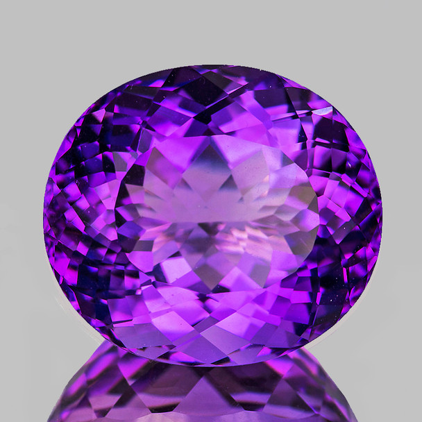 20x17 mm Oval 19.61cts AAA Brilliant Luster Natural Intense Purple Amethyst [Flawless-VVS]