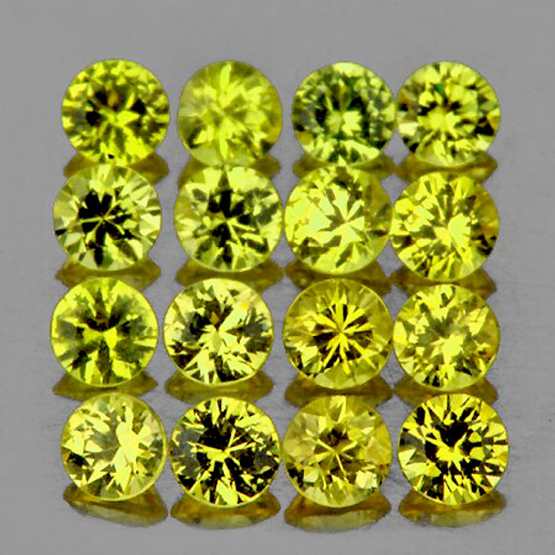 1.40 mm 60 pcs Round Extreme Brilliancy Natural Canary Yellow Sapphire [Flawless-VVS]