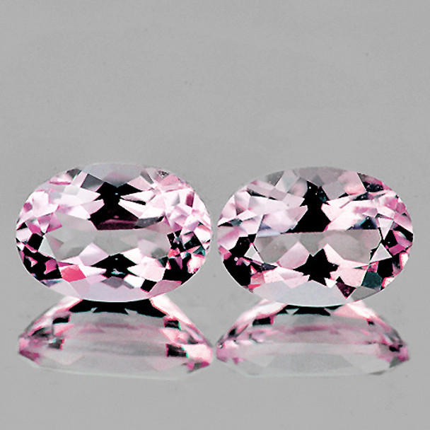 7x5 mm Oval 2 pcs Fire Luster Natural Very Soft Pink Morganite [Flawless-VVS]