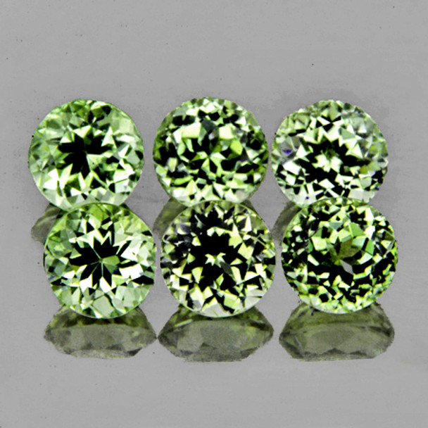 3.50 mm Round 6 Pieces Fire Luster Natural Golden Green Diaspore [Flawless-VVS]