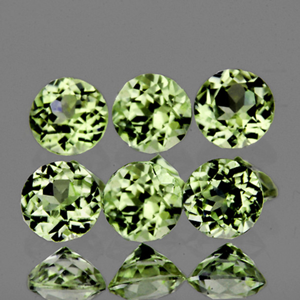 3.80 mm Round 6 Pieces Fire Luster Natural Golden Green Diaspore [Flawless-VVS]