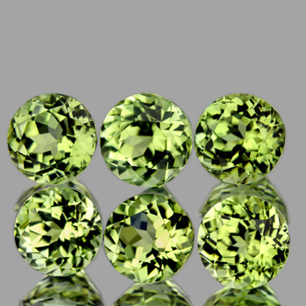 3.60 mm Round 6 Pieces Fire Luster Natural Golden Green Diaspore [Flawless-VVS]