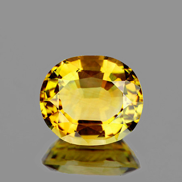 6.5x5.5 mm Oval 1.12ct AAA Top Luster Natural Brilliant Golden Yellow Sapphire [Flawless-VVS]
