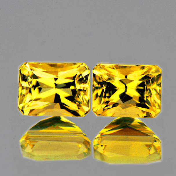 4.5x3.5 mm Octagon Princess 2 pcs AAA Fire Luster Natural Ceylon Yellow Sapphire [IF-VVS]-AAA Grade