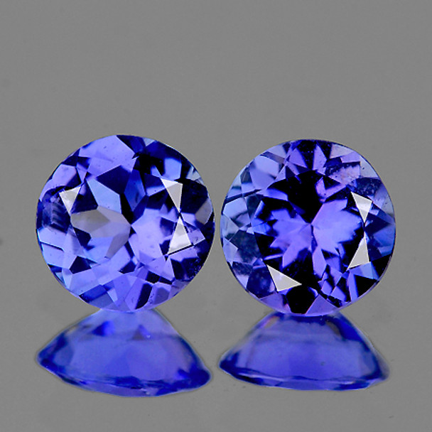 4.20 mm Round 2 pcs AAA Fire Luster Natural Purple Blue Tanzanite [VVS]