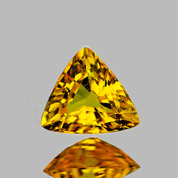 5.50 mm Trillion 0.81ct AAA Top Luster Natural Ceylon Golden Yellow Sapphire [Flawless-VVS]