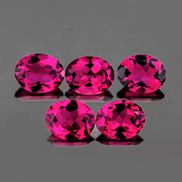 5x4 mm Oval 5 pieces Natural Sparkling Intense Red Pink Tourmaline [VVS]