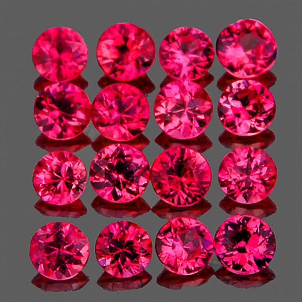 2.00 mm Round 20 pieces Natural Premium AAA Pink Red Mozambique Ruby [IF-VVS] {Unheated AAA Grade}