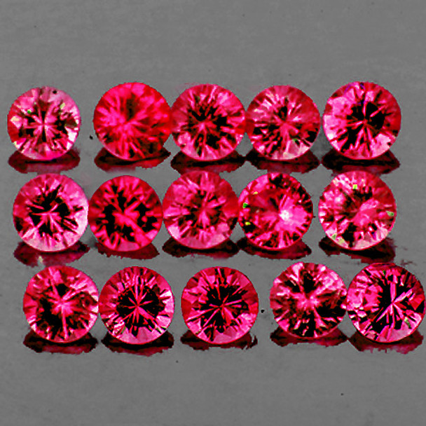 1.40 mm Round Superb Brilliancy 60pcs Natural Pink Red Burma Ruby [IF-VVS1] - Premium AAA Grade