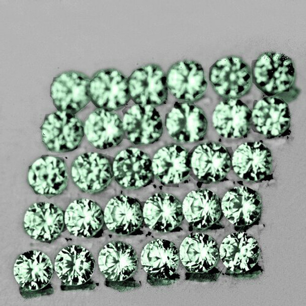 1.30 mm Round 80pcs Machine Cut Natural Bluish Green Sapphire [Flawless-VVS]