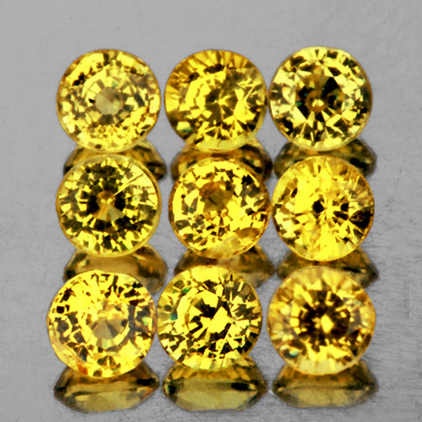 2.70 mm Round Machine Cut 9 pcs AAA Fire Natural Ceylon Yellow Sapphire [IF-VVS]-AAA Grade