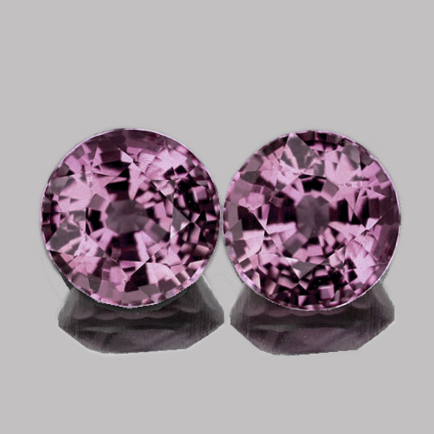 4.00 mm Round 2pcs AAA Fire Luster Natural Titanium Pink Mogok Spinel [Flawless-VVS]