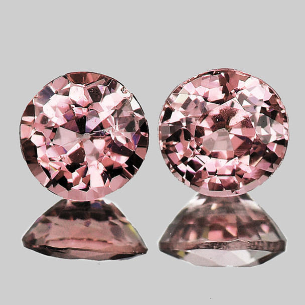 4.00 mm Round 2pcs AAA Fire Luster Natural Golden Pink Mogok Spinel [Flawless-VVS]