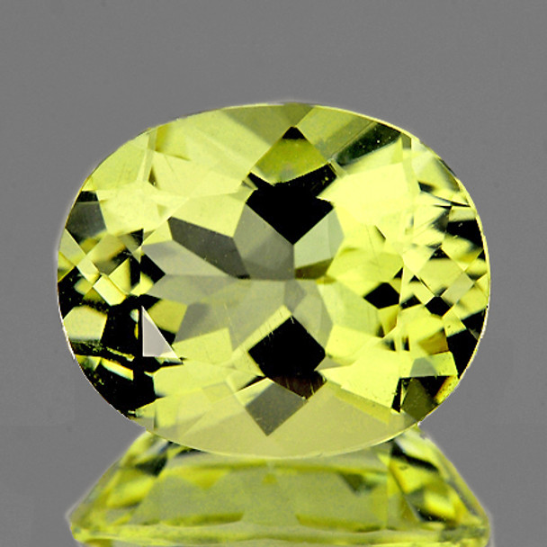 13.5x11 mm Oval 6.05cts AAA Luster Natural Green Gold Lemon Quartz [Flawless-VVS]