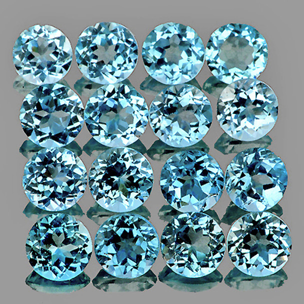 3.50 mm Round 20 pieces AAA Brilliant Luster Natural Sky Blue Topaz [Flawless-VVS]