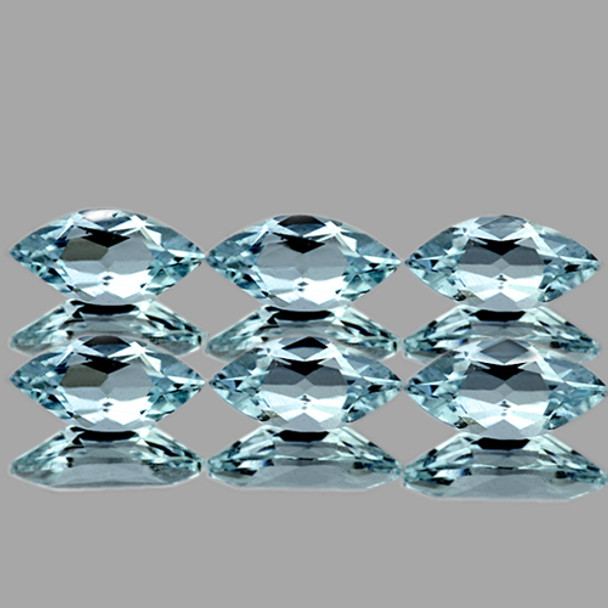 7x3.5 mm Marquise 6 pieces AAA Fire Luster Natural Sky Blue Aquamarine [Flawless-VVS]