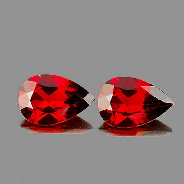 9x6 mm Pear 2 pieces Natural Red Mozambique Garnet [Flawless-VVS]