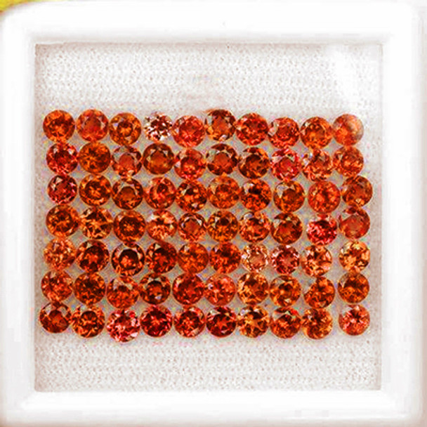 1.20 mm Round 100 pcs Superb Fire Natural Intense Mandarin Spessartite Garnet [Flawless-VVS]