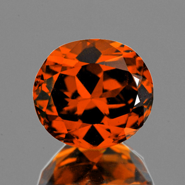 5.5x5 mm Semi-Round 0.75ct Top Luster Natural Intense Orange Hessonite Garnet [VVS]