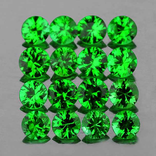 2.10 mm Round 20 Pieces Natural Top Chrome Green Tsavorite Garnet [IF-VVS]