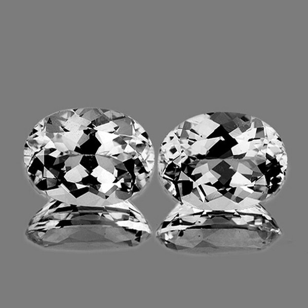 10.5x8.5 mm Oval 2 pieces AAA Brilliant Luster Natural White Topaz [Flawless-VVS]