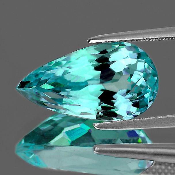 20x10 mm Pear 10.49ct AAA Brilliant Luster Natural Sparkling Blue Apatite [Flawless-VVS]-Rare Size