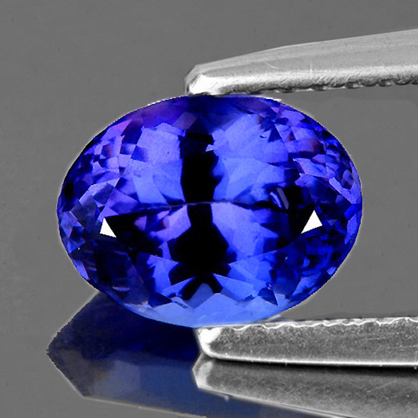 7x5 mm Oval 0.85cts AAA Fire Luster Natural AAA Intense Purple Blue Tanzanite [Flawless-VVS]