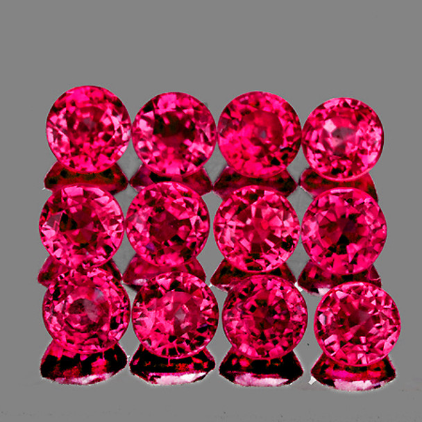 2.60 mm Round 12 pieces AAA Fire Luster Natural Intense Pink Red Burma Ruby [VVS-SI]