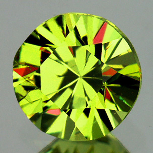 5.30 mm Round 0.60ct Rainbow Sparkles Natural Yellow Green Demantoid Garnet [VVS]-AAA Grade