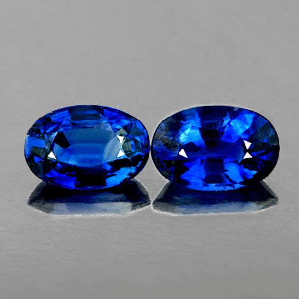 5x3 mm Oval 2 pcs Fire Luster Natural Intense Blue Sapphire [Flawless-VVS]