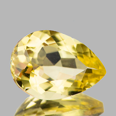 12x8.5 mm Pear 3.07ct Brilliant Luster Natural Sparkling Yellow Beryl ...