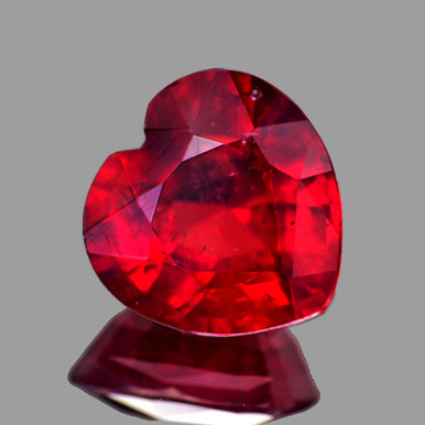 8.00 mm Heart {2.84ct} AAA Fire Natural Top Intense Red Mozambique Ruby ...
