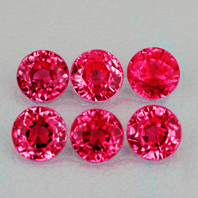 Pink Fire Ruby 3.00 mm Round 6 pcs Fire Luster Natural Intense Pink Red Burma Ruby [VS ...