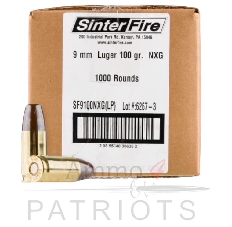 sinterfire-9mm-lugar-100gr-grain-nxg-sf100nxg-lp-2085504000635