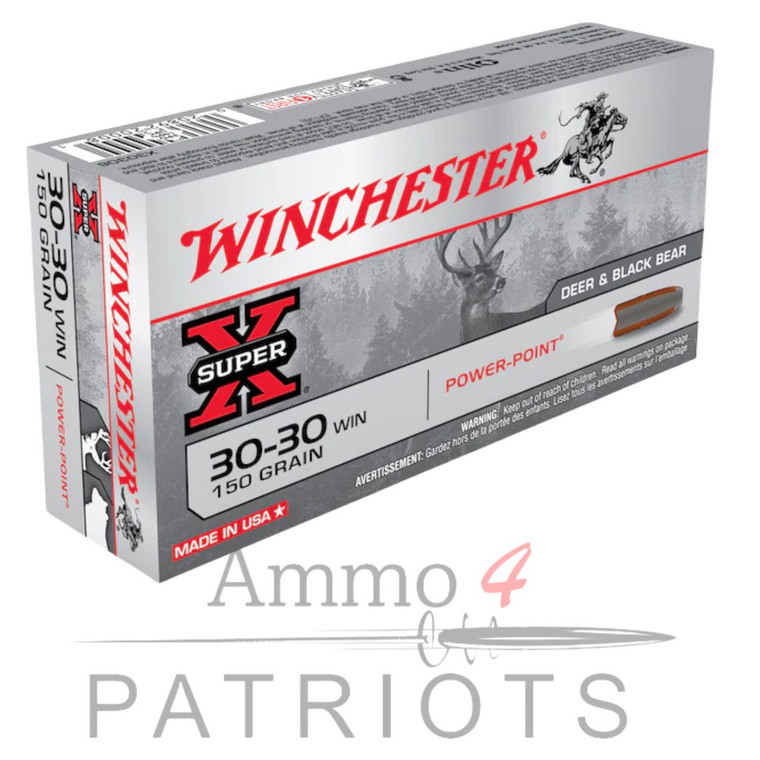 winchester-super-x-ammunition-30-30-winchester-150-grain-power-point-20-round-box-x30306-020892200081