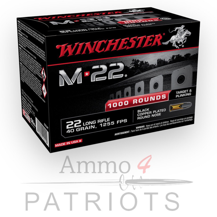 winchester-m-22-ammunition-22-long-rifle-40-grain-black-plated-lead-round-nose-1000-round-bulk-s22lrt-020892102767