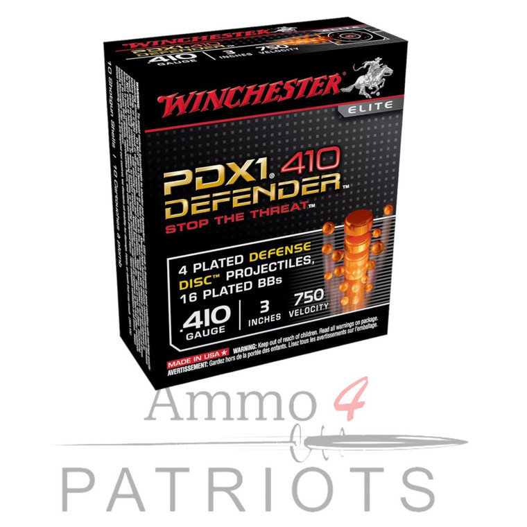 Winchester-PDX1-Defender-Ammunition-410-Bore-3"-4-Disks-over-1/3-oz-BB-Box-of-10-S413PDX1-020892020344