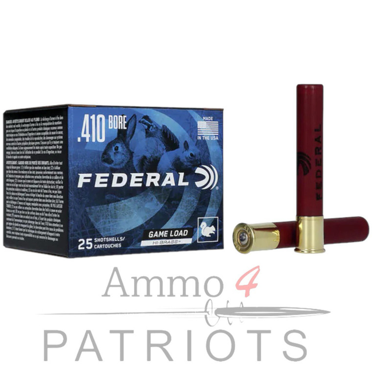 federal-game-load-upland-hi-brass-ammunition-.410-bore-shot-size-6-shot-charge-11/16oz-25-round-box-h413-6-029465008574