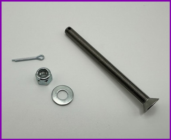 Countersunk Bolt, Nut, Washers, and Cotter Pin for Minilite Brake Caliper
