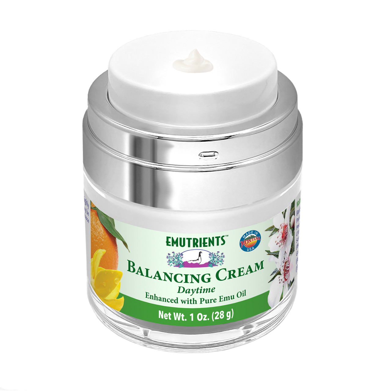 EMUTRIENTS™ Balancing Skin Cream comes in airless pump jar.