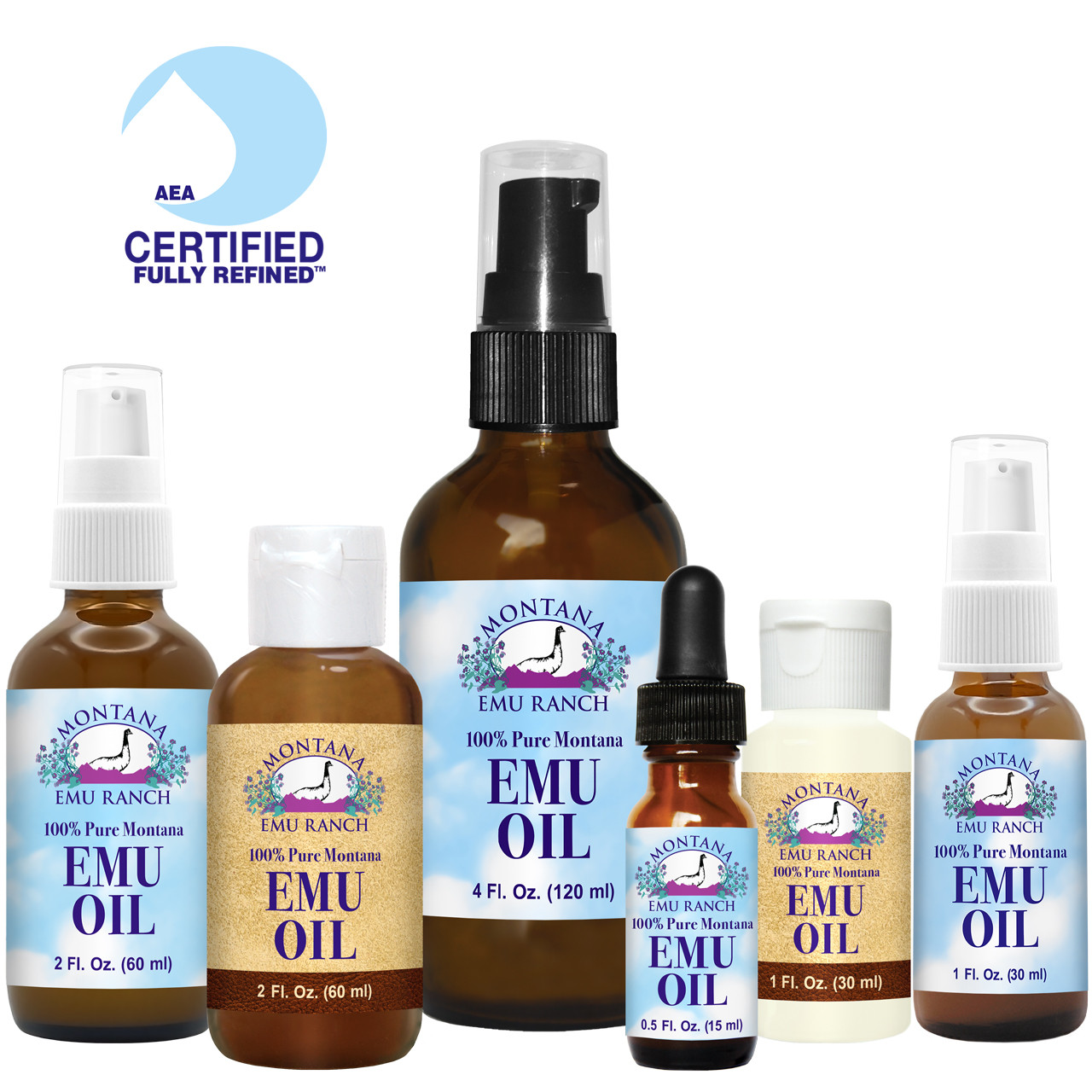 Montana Emu Ranch 100 Pure Emu Oil. AEA Certified Grade A Emu Oil.