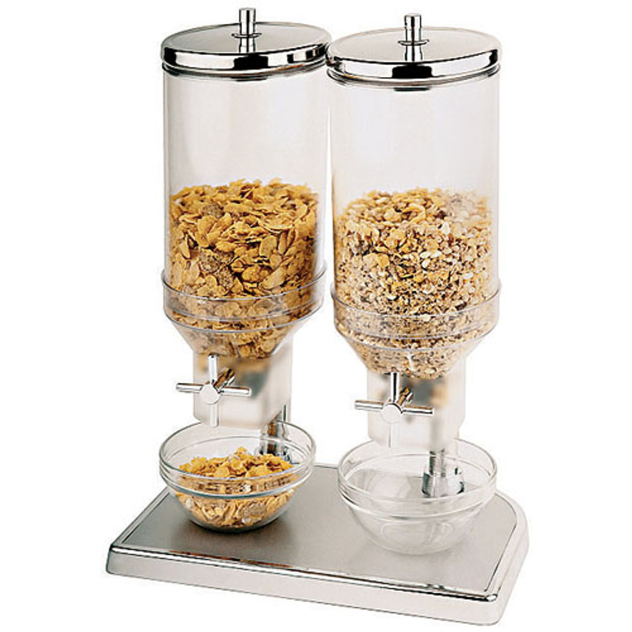 4.7 Quart Polypropylene Cereal Dispenser Duo with S/S Lids, L 8.625 x W 6.875 x H 20.5