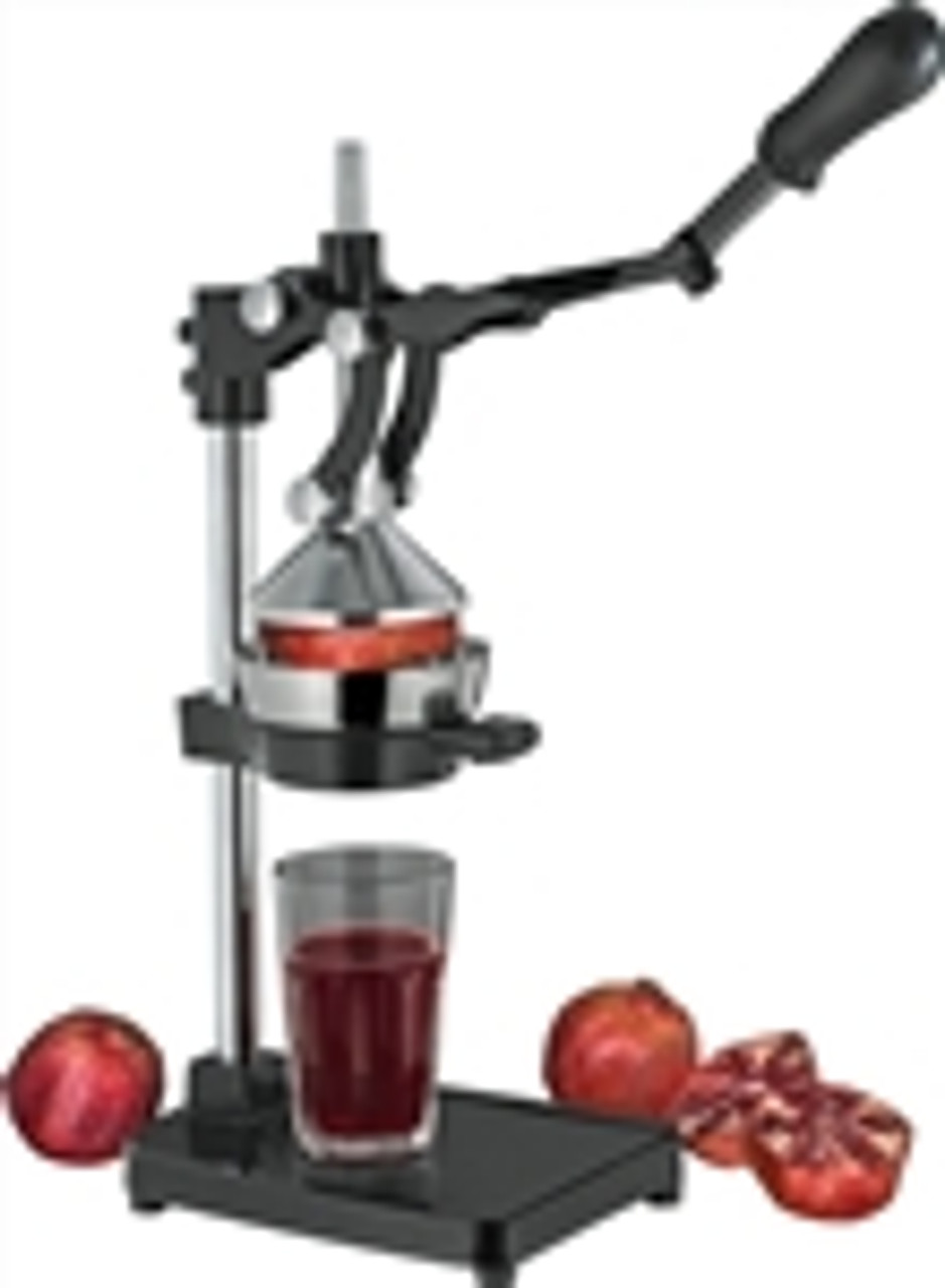 The Press, pomegranate and orange press, black