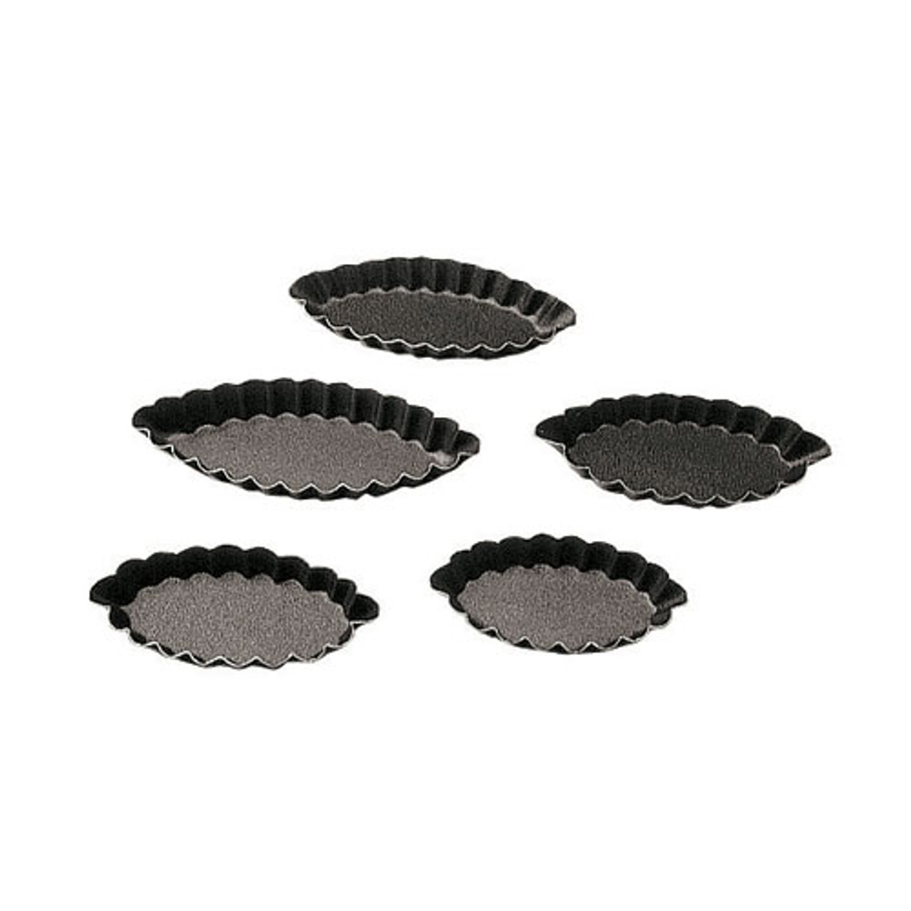 Non-Stick Fluted Boat Mold, L 3 1/8" X H 3/8"