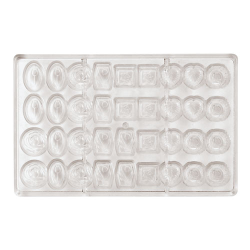 Chocolate Mold, 4X9 Imprints, AVGE DIA 1 1/4" Chocolate Mold, 4X9 Imprints, AVGE DIA 1 1/4"